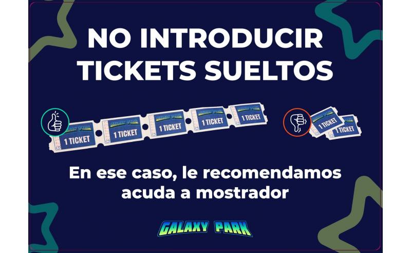 CARTEL NO INTRODUCIR TICKETS SUELTOS