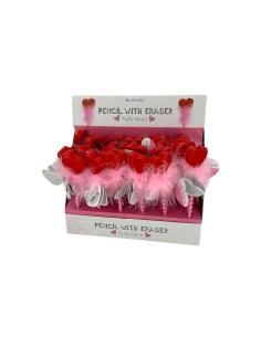 BOLIGRAFO CORAZON CON GOMA